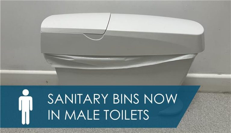A step towards greater inclusion: sanitary bins now in male toilets